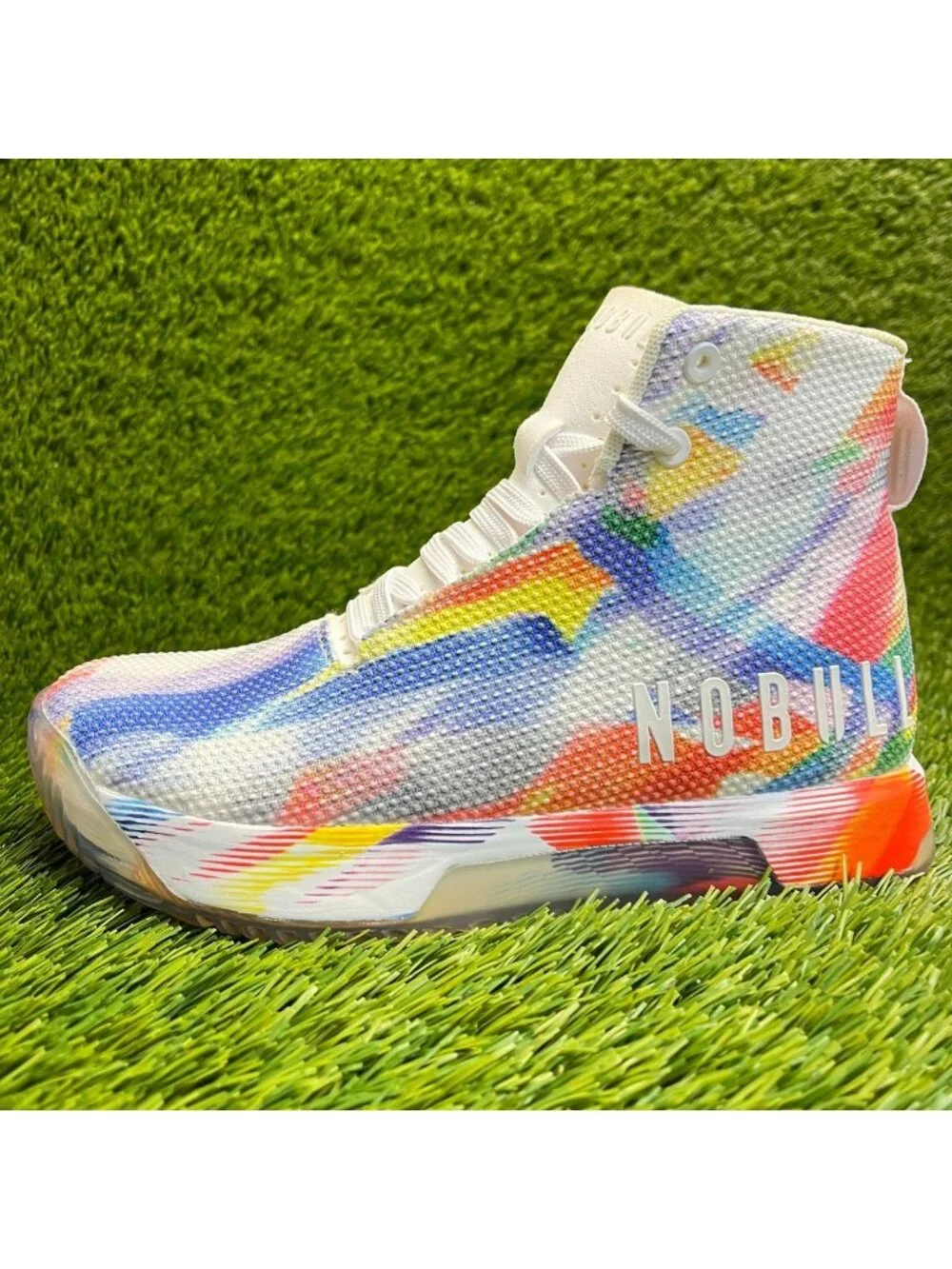 Nobull SF Trainer+ Pride Collection Womens Size 6.5 White Running Shoes Sneakers